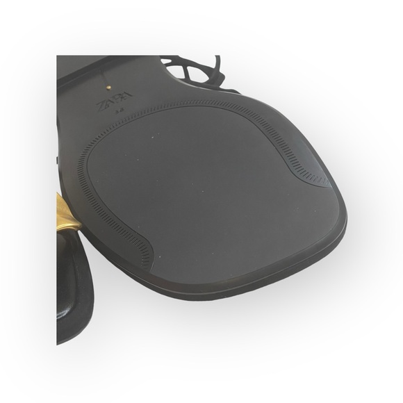 Deadstock: new Zara ❧ Embellished Flat Sandals ❧ Black Bright Gold Hardware ❧ 8M - Picture 14 of 16